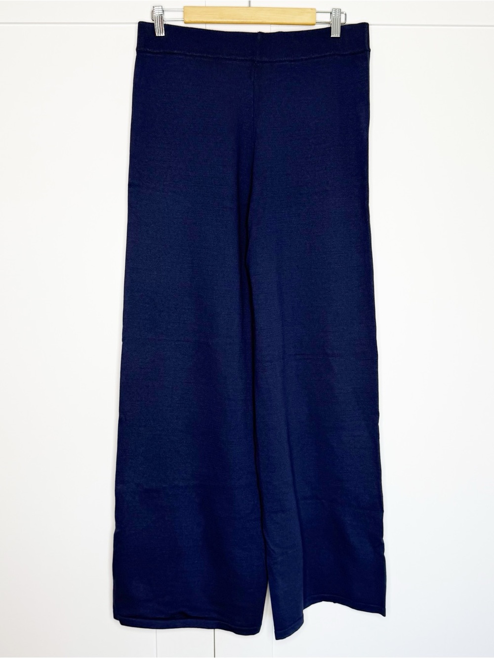 COMMENSE Golden Button Knit Vest Pants Set XL navy wide leg sleeveless high rise - Picture 7 of 16